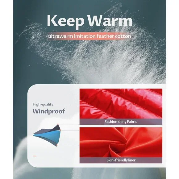 Women's Long Winter Faux Fur Coat Puffer Warm Jacket with Detachable Hood - Picture 4 of 6